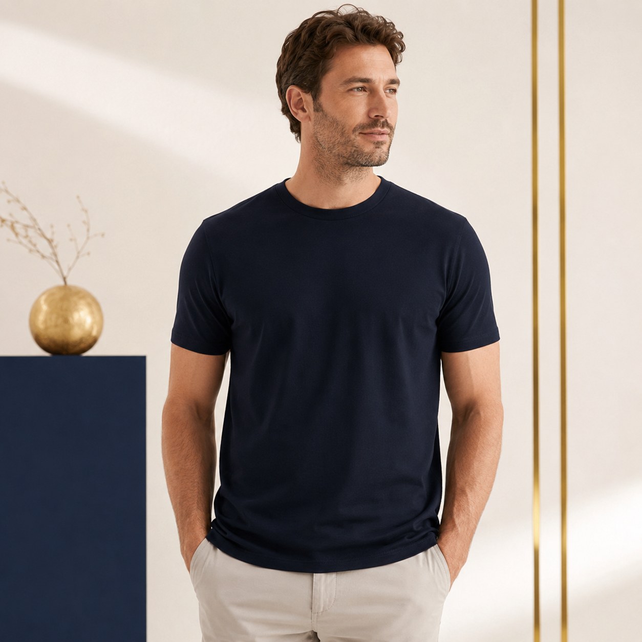 Camiseta masculina azul marinho